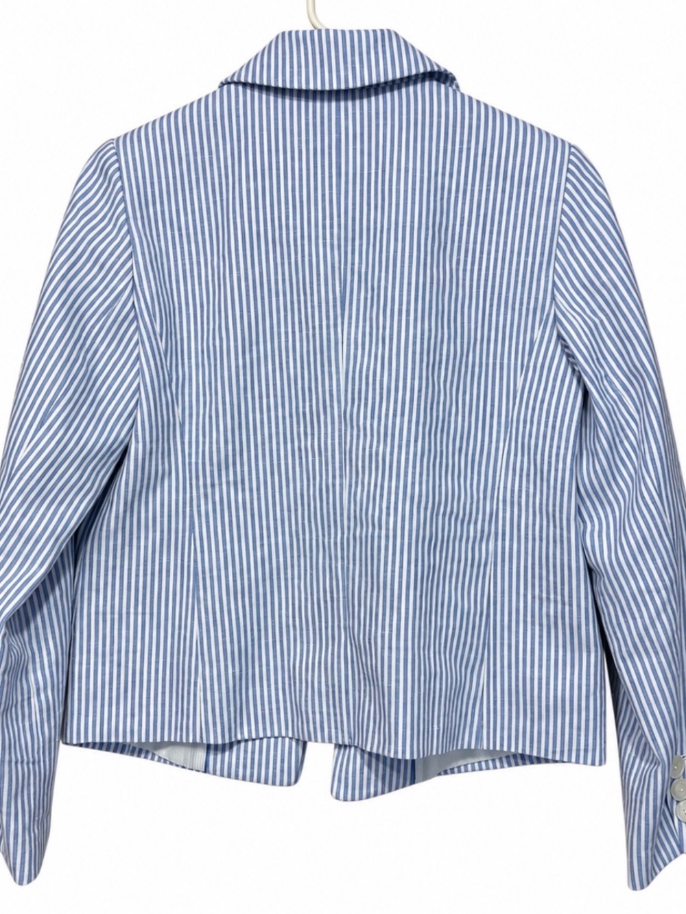 Talbots Light Blue Pinstripe Women's Blazer - Classic Tailored - Picture 3 of 5